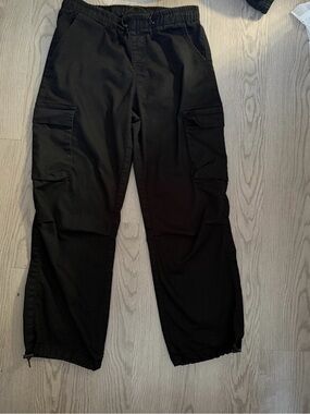 VIP Black Men's Cargo Pants with Drawstring Waist
